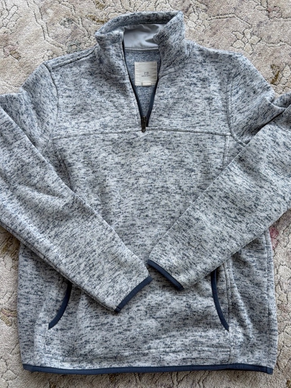Women’s Heather Navy Quarter-Zip Sweater Pullover